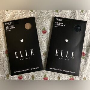 Elle Hosiery Black or Nude Silky Sheer Hosiery Queen Size L/XL (Any 2 for $18)